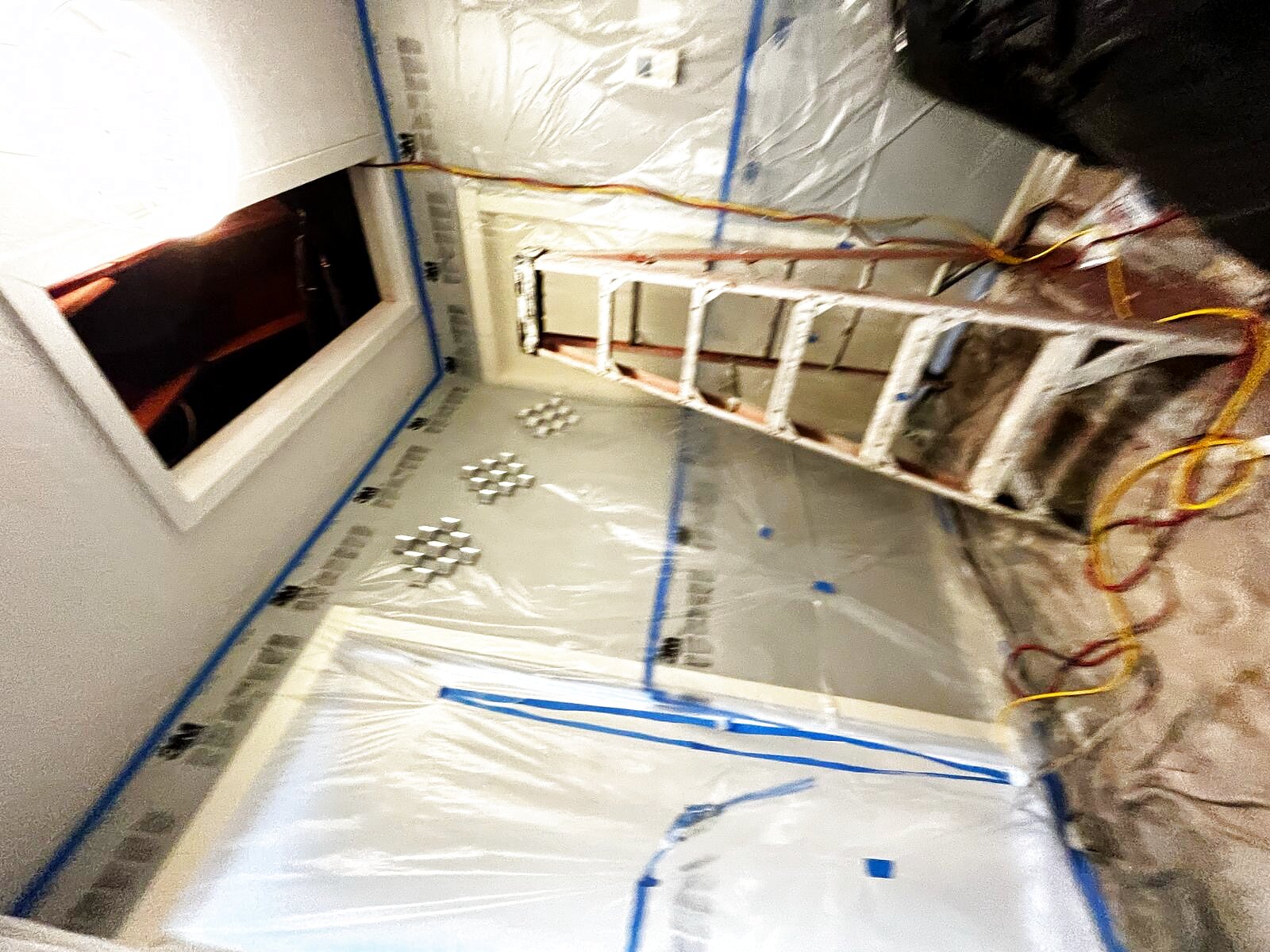 Spray foam application in attic
