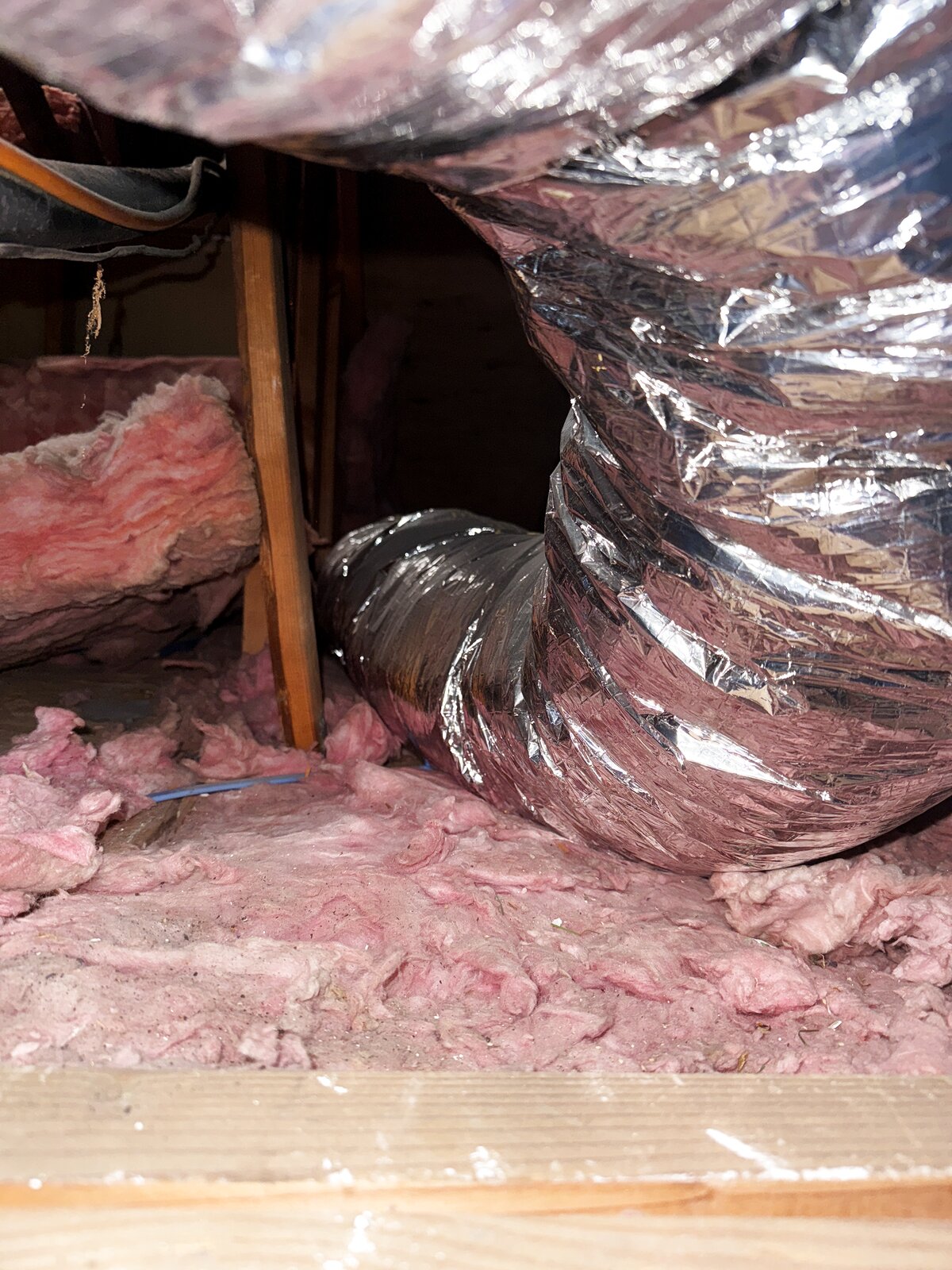 Attic roofline and ductwork